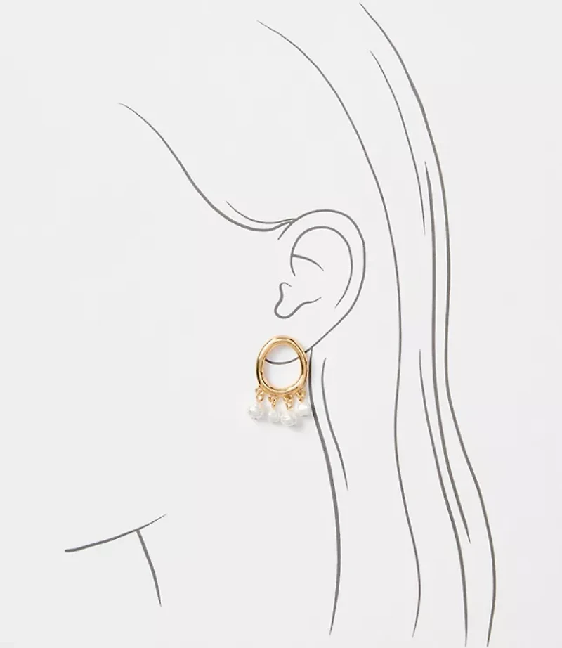 Mother Of Pearl Cluster Stud Earrings