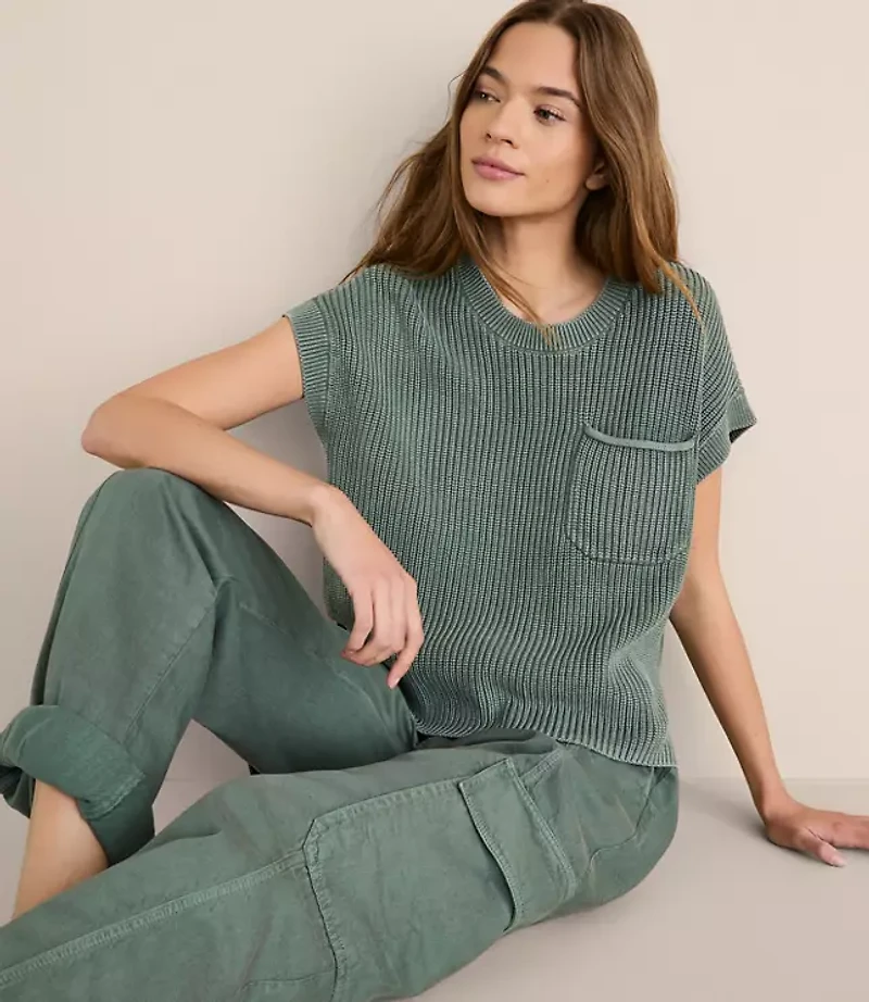 Lou & Grey Ribbed Pocket Wedge Sweater