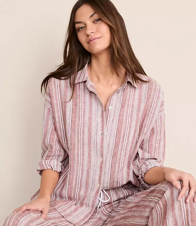 Lou & Grey Striped Linen Cotton Tie Keyhole Maxi Pocket Dress | The Summit Lou & Grey Striped Linen Cotton Tie Keyhole Maxi Pocket Dress | The Summit