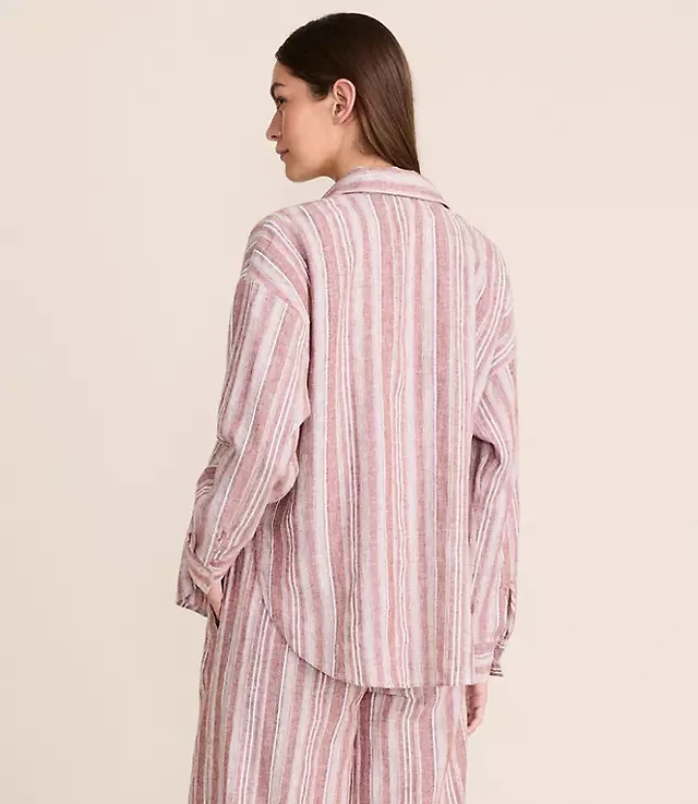 Lou & Grey Striped Linen Cotton Tie Keyhole Maxi Pocket Dress | The Summit
