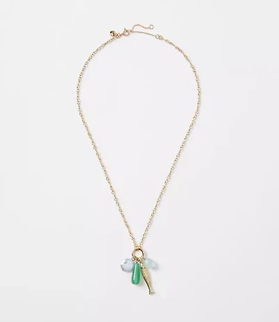 LOFT Beach Fish Cluster Pendant Necklace