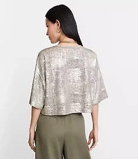 LOFT Versa Metallic Cropped Relaxed Tee