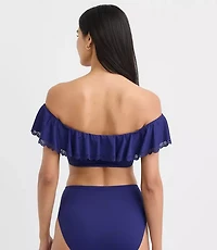 RUFFLE BIKINI TOP W/ LASER CUT EYELET