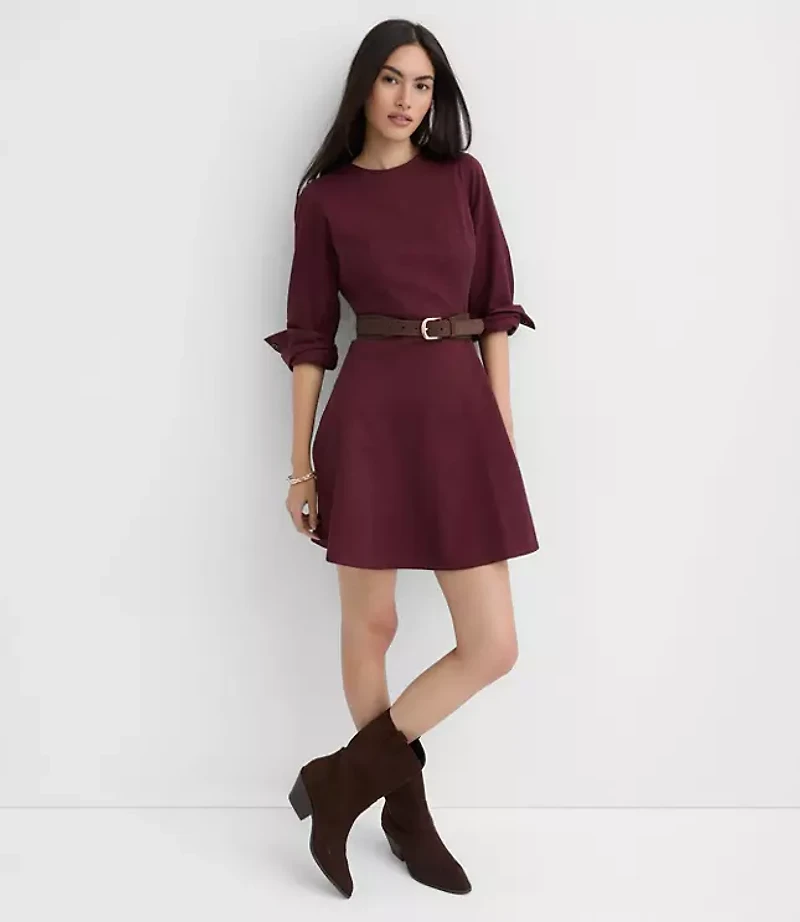 Tall Seamed Barrel Sleeve Mini Dress
