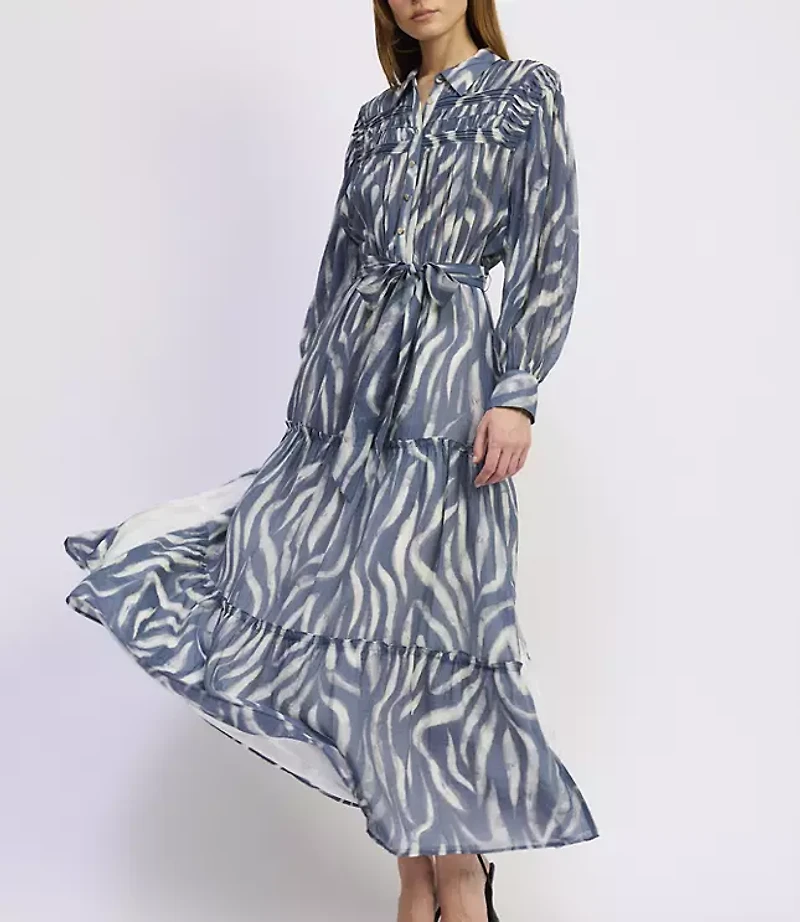 En Saison Rosalie Mixed Media Midi Dress