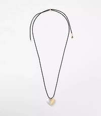 Mixed Metal Heart Pull Tie Necklace