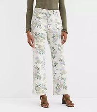 High Rise Straight Jeans Floral
