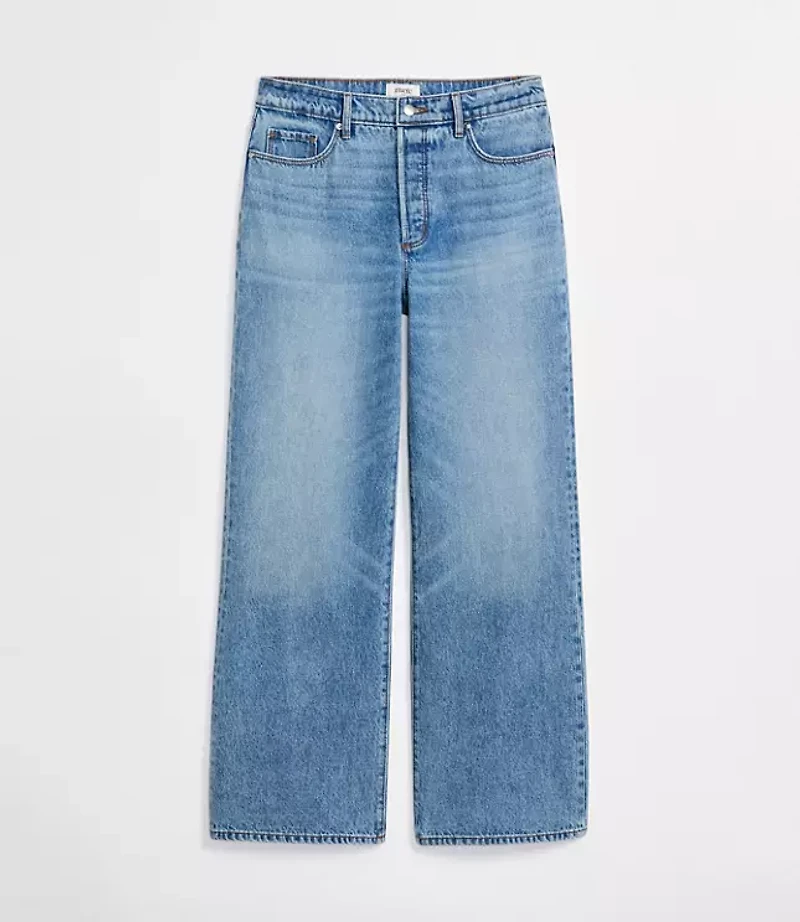 Rivete Tall Curvy High Rise Wide Leg Jeans Light Wash