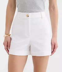 Curvy Cuffed Shorts Doubleweave