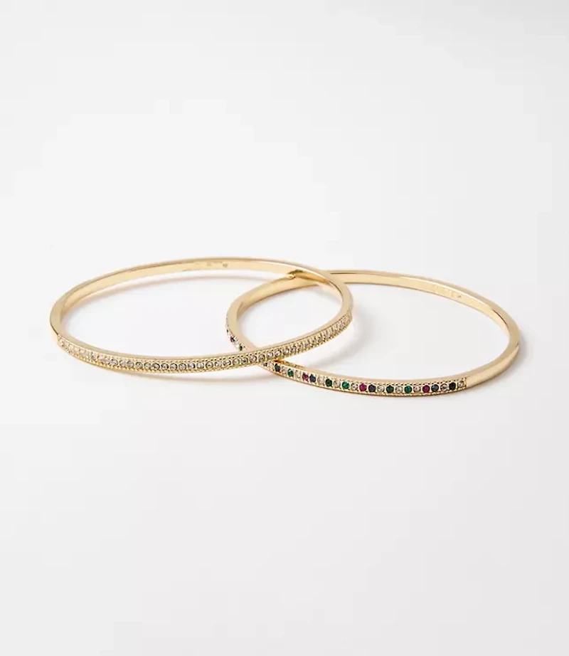 Pave Bangle Bracelet Set