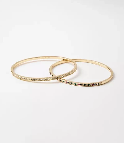 Pave Bangle Bracelet Set