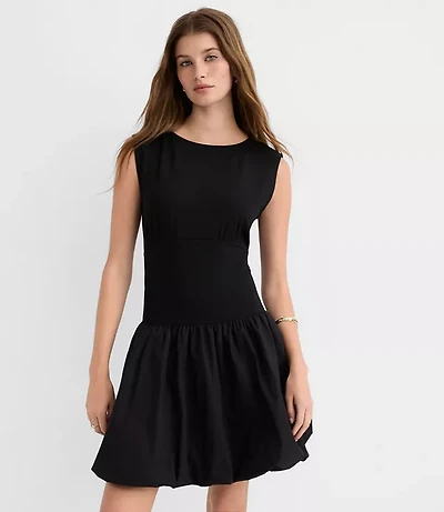 Petite Mixed Media Bubble Dress