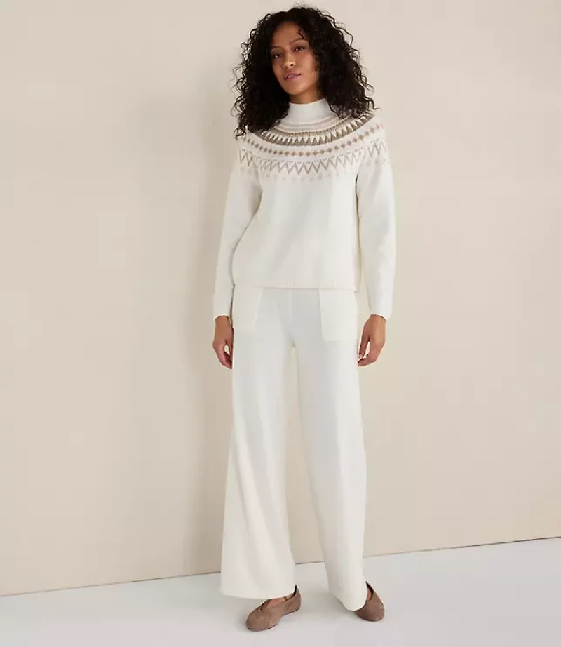Haven Well Within Organic Cotton Blend Fairisle Mock Neck Sweater