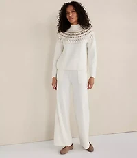 Haven Well Within Organic Cotton Blend Fairisle Mock Neck Sweater