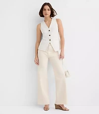 Denim Pocket Vest Ivory