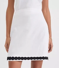 Scalloped Linen Cotton Mini Skirt