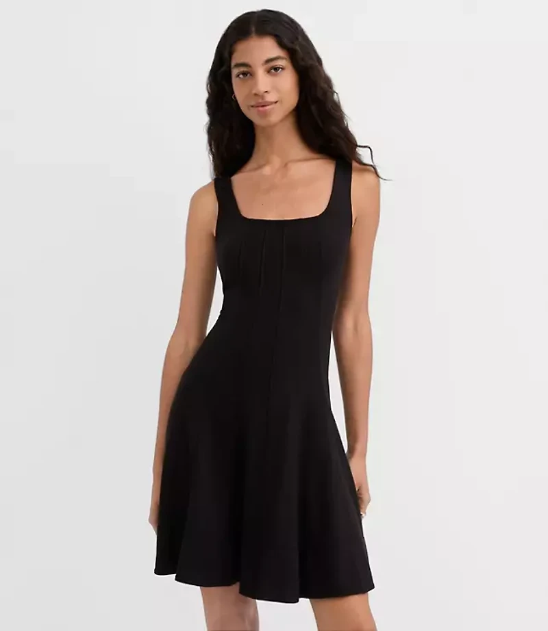 Petite Ponte Seamed Mini Dress