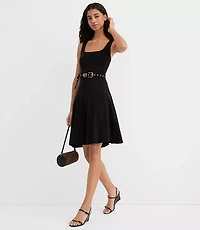 Petite Ponte Seamed Mini Dress