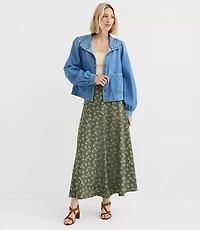 Floral Gored Midi Skirt