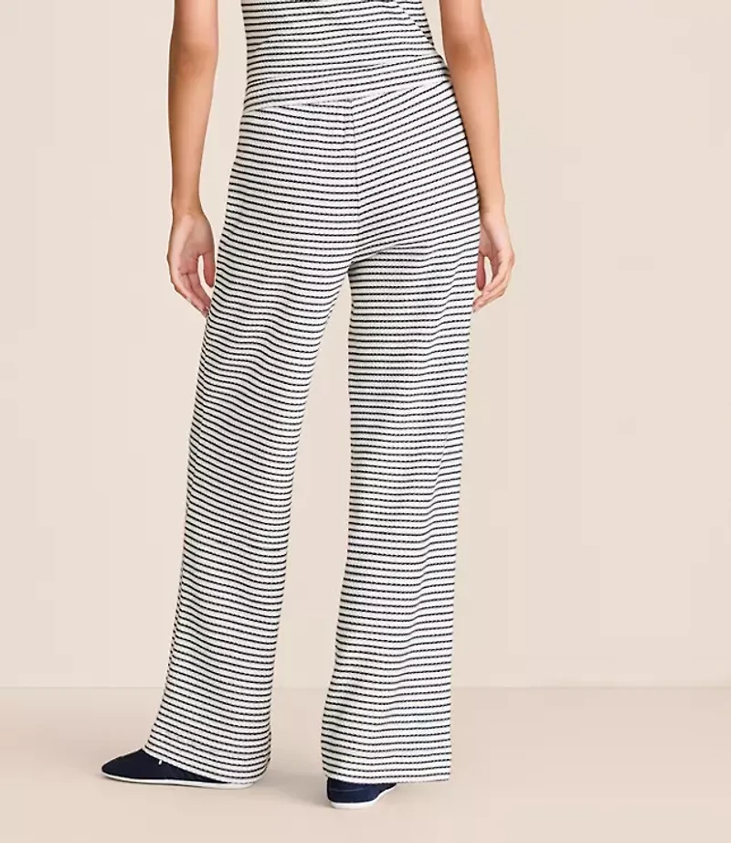Petite Stripe Textured Wide Leg Pants