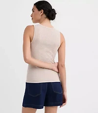 Stripe Perfect Ribbed Scoop Neck Tank Top