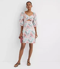 LOFT Beach Palm Linen Cotton Cutout Mini Dress