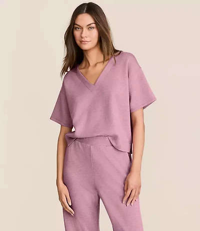 Petite Lou & Grey Heathered Scubasoft Dolman V-Neck Tee