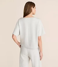 Petite Lou & Grey Heathered Scubasoft Dolman V-Neck Tee