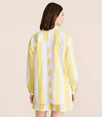 Petite Lou & Grey Striped Linen Cotton Back Slit Tunic Shirt