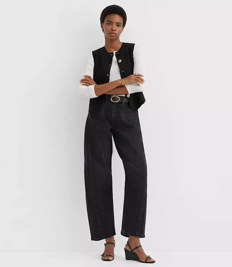 Petite Puckered Long Sleeve Crew Neck Tee