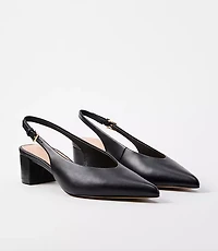 LOFT Versa Leather Slingback Heels