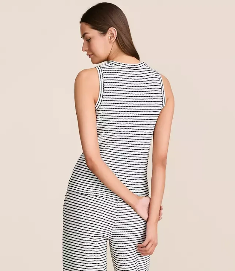 Petite Lou & Grey Stripe Textured Tank Top