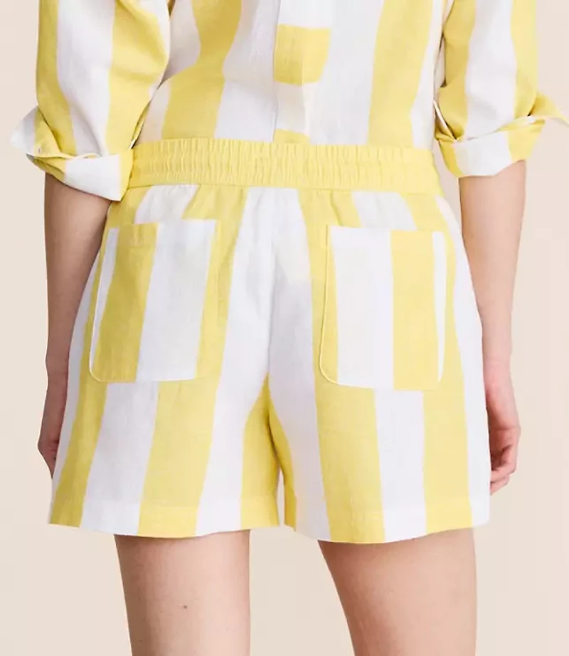 Petite Lou & Grey Striped Linen Cotton Shorts