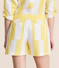 Petite Lou & Grey Striped Linen Cotton Shorts