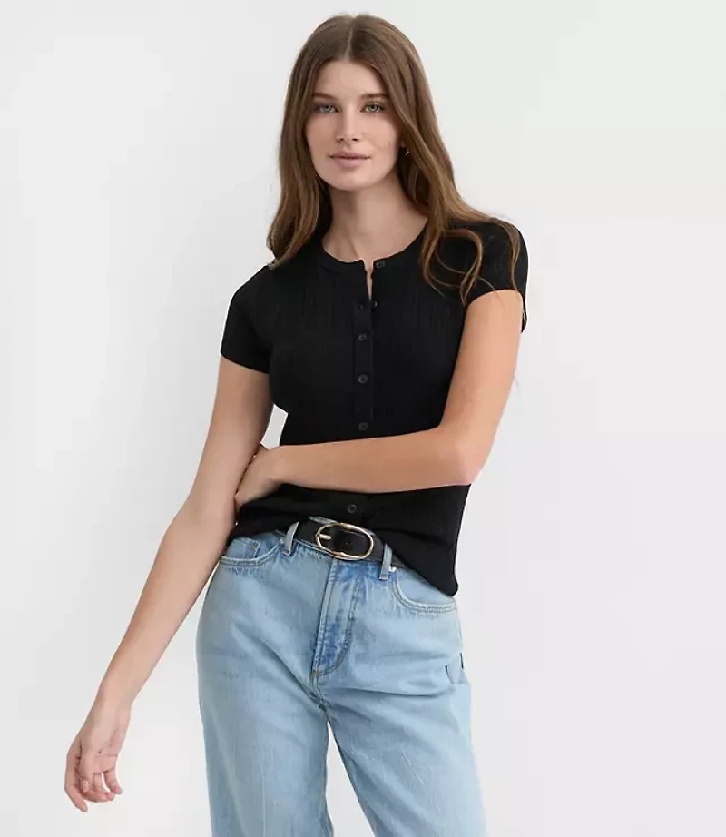 Textured Cap Sleeve Cardigan