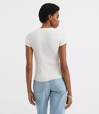 Textured Cap Sleeve Cardigan