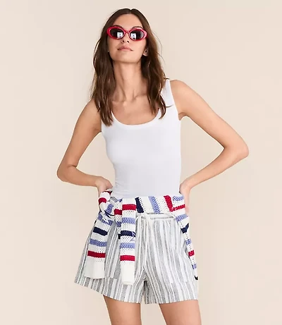 Lou & Grey Striped Linen Cotton Shorts