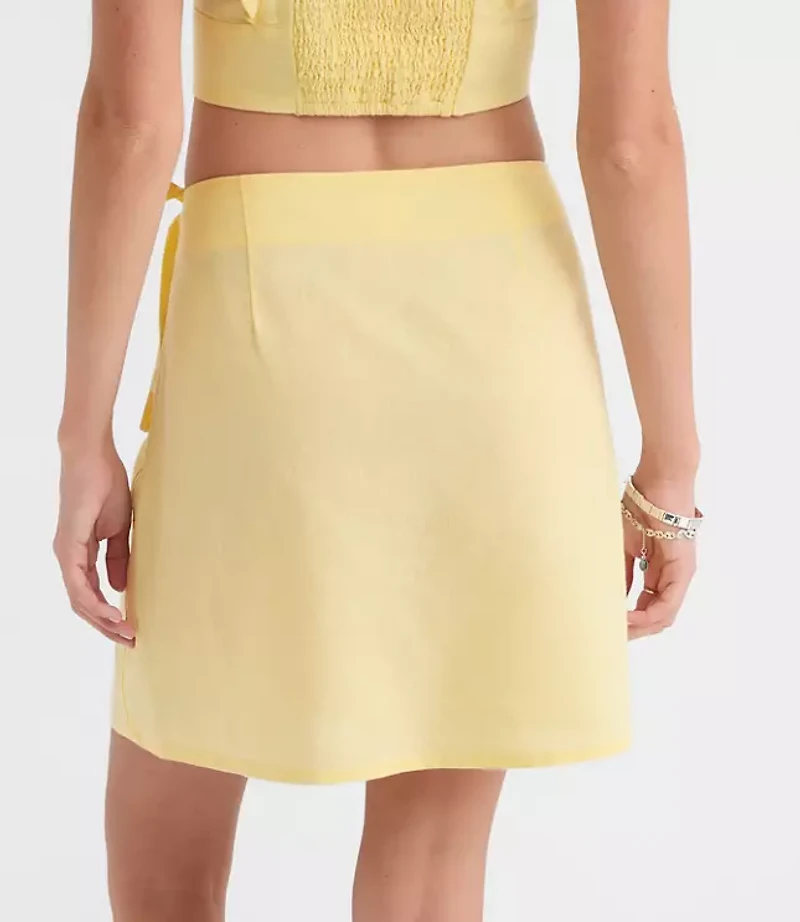 LOFT Beach Linen Cotton Ruffle Top