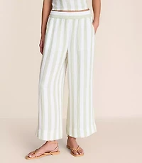 Lou & Grey Striped Triple Cloth Wide Leg Crop Pants