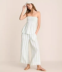Lou & Grey Striped Triple Cloth Wide Leg Crop Pants