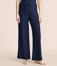 Lou & Grey Pointelle Striped Wide Leg Pajama Pants