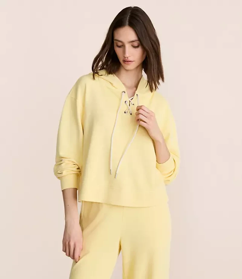 Petite Lou & Grey Cozy Cotton Lace Up Hoodie