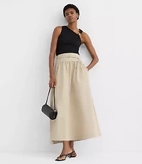 Petite Twill Belted Maxi Pocket Skirt