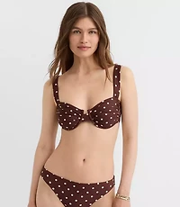 LOFT Beach Dotted Ruched Underwire Bikini Top