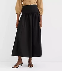 Petite Yoke Poplin Maxi Skirt