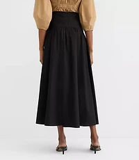 Petite Yoke Poplin Maxi Skirt