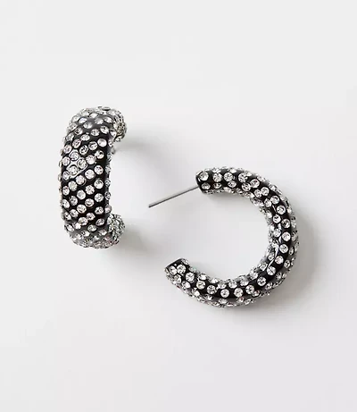 Pave Chunky Hoop Earrings