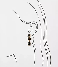 Crystal Triple Drop Earrings