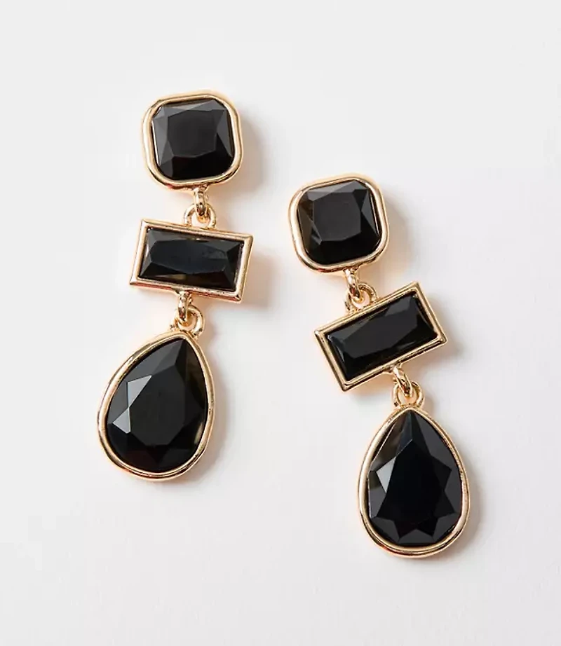 Crystal Triple Drop Earrings