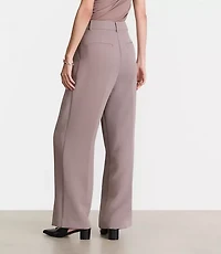 Tall LOFT Versa Crepe Drape Pleated Relaxed Straight Pants